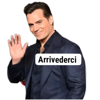 ✋ Henry Cavill Arrivederci Henry Cavill, wave, waving, greeting, goodbye, Arrivederci, actor, celebrity whatsapp sticker