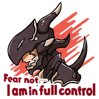 😠 Fear not I am in full control モンスター, クリーチャー, 角, 鎧 telegram sticker