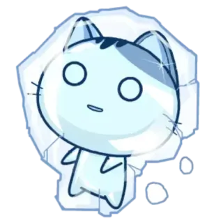 🥶 猫, 氷, 動物, 可愛い, アニメ telegram sticker