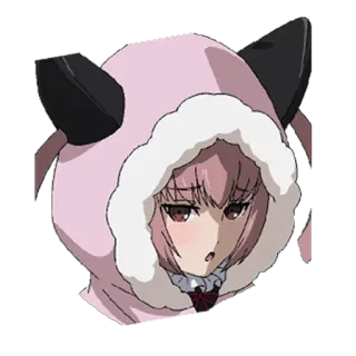 😳 Аниме, Розовый, Мультфильм, Худи, Девушка, Милый telegram sticker