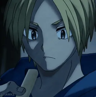 🤨 @HAWKS anime, blond hair, male, portrait whatsapp sticker