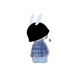 🍃 😋 kpop, süß, Fanart, Hase, Figur telegram sticker