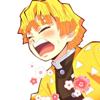 ❄️ Zenitsu Agatsuma Demon Slayer anime, demon slayer, zenitsu, character, manga telegram sticker