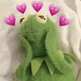 🥰 Kermit Kermit la Grenouille, Muppet, Coeurs, Amour, Vert, Mignon telegram sticker