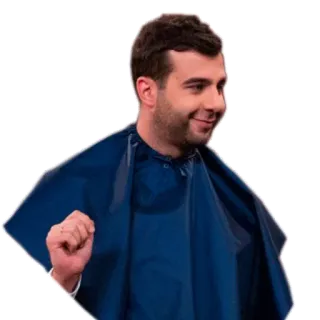 🍽 mann, haarschnitt, umhang, person, lächeln telegram sticker