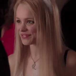 ♥️ Regina George Mean Girls Regina George, Mean Girls, Rachel McAdams, film, ado, blonde, collier, lycée telegram sticker