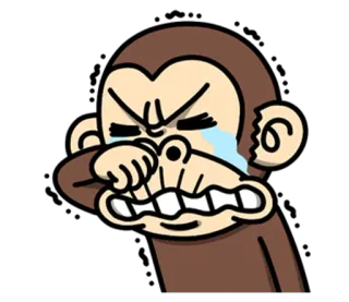 😭 원숭이, 울음, 만화, 슬픈 telegram sticker
