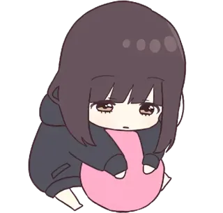 😞 Аниме, Чиби, Грустный, Девушка, Милый telegram sticker