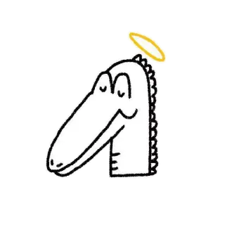 😇 Krokodil, Tier, Cartoon, Reptil, Halo, Süß, Alligator telegram sticker