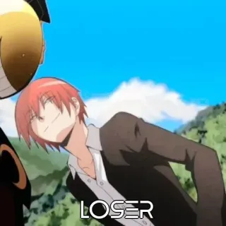 🤔 Karma Akabane Assassination Classroom LOSER Anime, Insulte, Karma, Perdant, École telegram sticker