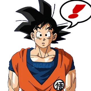 ❗️ Goku Dragon Ball Goku, Dragon Ball, Anime, Manga, Ausrufezeichen, überrascht, Charakter whatsapp sticker