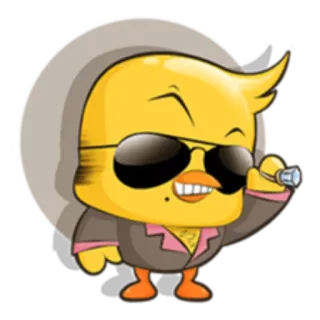 😎 pato, dibujos animados, gafas, anillo, joyería, amarillo whatsapp sticker