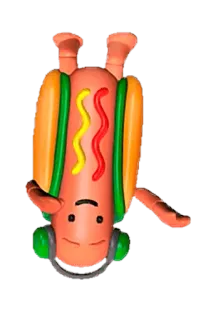 🌭 cachorro-quente, comida, desenho animado, fones de ouvido, adesivo telegram sticker