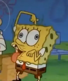 🤪 Spongebob Squarepants Bob l'éponge, dessin animé, drôle, Nickelodeon, personnage, idiot telegram sticker
