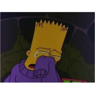 😢 Bart Simpson The Simpsons bart simpson, sad, crying, the simpsons, cartoon telegram sticker