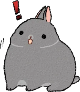 😮 Hase, Tier, süß, Cartoon, Aufkleber telegram sticker