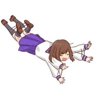 😫 Anime, Scolara, Esaurita, Stanca, Caduta, Cartone animato, Fallimento, Stress telegram sticker