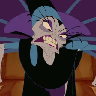 🍂 Yzma The Emperor's New Groove Disney, villano, dibujos animados, cara graciosa, malvado telegram sticker