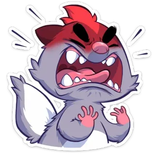 😡 arrabbiato, scoiattolo, cartone animato, furioso, contrariato, espressione telegram sticker