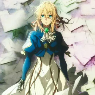 🙁 Violet Evergarden anime, character, girl, Violet Evergarden, emotional telegram sticker