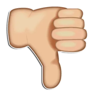 👎 emoji, Daumen runter, Dislike, Negativ, Handzeichen, Ablehnung, Zustimmung whatsapp sticker