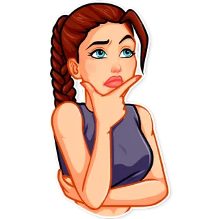 🤔 Frau, denken, Person, Cartoon telegram sticker