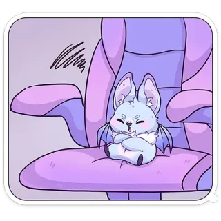 😤 Fledermaus, niedlich, kawaii, Cartoon, Tier, lila, Aufkleber whatsapp sticker