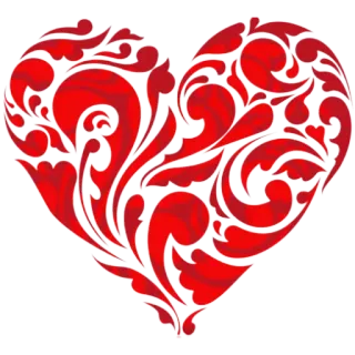 ❤️ сердце, красный, орнамент, день святого валентина, любовь telegram sticker