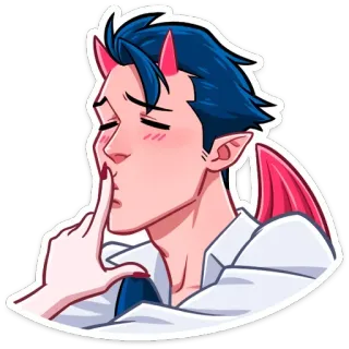 🤫 diablo, demonio, shhh, silencio, labios, cuernos, alas telegram sticker