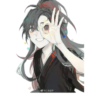 🏵 Anime, Personaggio, Sorriso, Ritratto, Felice, Asiatico telegram sticker