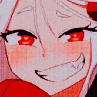🍁 anime, cartoni animati, occhi rossi, sorriso, malvagio, denti, faccia telegram sticker