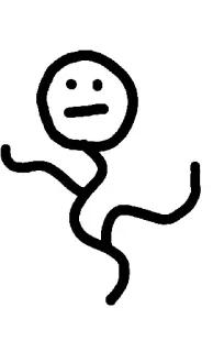 😐 막대기 인간, 드로잉, 미니멀, 캐릭터 telegram sticker