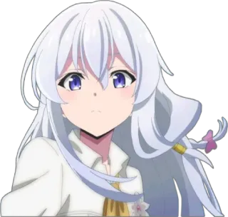 🙂 Anime, Mädchen, Weißes Haar, Charakter telegram sticker