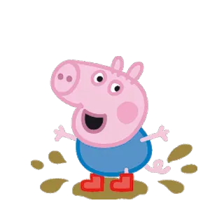 💩 Peppa Pig peppa, świnka, kreskówka, błoto, buty telegram sticker