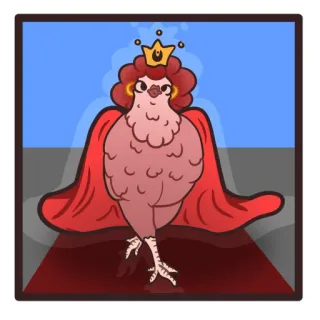 🥰 pombo, pássaro, rainha, coroa, animal, realeza, fofo, desenho animado telegram sticker