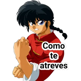 🙂 Como te atreves anime, angry, spanish, character, red telegram sticker