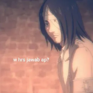 ☕ Eren Yeager Attack on Titan w hrs jawab ap? Anime, Eren Jäger, Attack on Titan, Cartoon, Animation whatsapp sticker