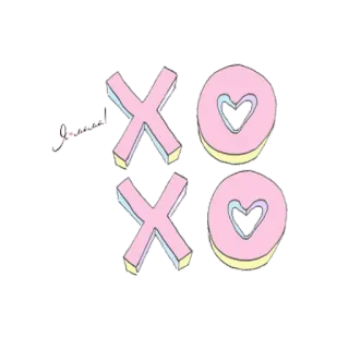 😜 XO besos y abrazos, amor, lindo, pastel, xoxo, dulce whatsapp sticker