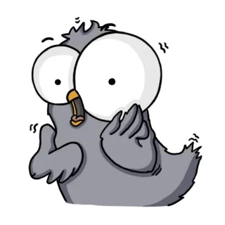 😨 dessin animé, oiseau, effrayé, choqué, grands yeux, animé telegram sticker
