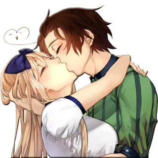 ❤ animé, baiser, romance, couple telegram sticker