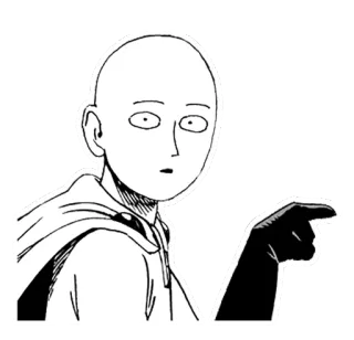 👉 Saitama One-Punch Man anime, one punch man, saitama, hero, pointing, serious telegram sticker