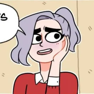 ☁️ cartone animato, donna, ritratto, illustrazione, adesivo telegram sticker