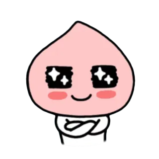 😊 pêssego, desenho animado, fofo, kawaii, rosa telegram sticker