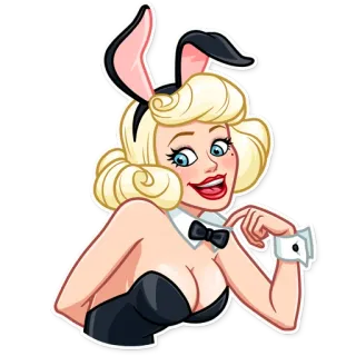 😅 зайчик, девушка, пинап, блондинка, кролик, плейбой telegram sticker