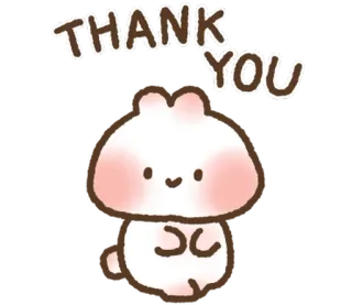 🐇 THANK YOU grazie, carino, coniglio, animale, cartone animato telegram sticker