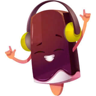 🎧 アイスクリーム, アイスキャンディ, 音楽, ヘッドホン, 漫画, デザート telegram sticker