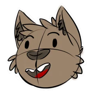 😃 lobo, dibujos animados, perro, animal, pegatina, lindo telegram sticker