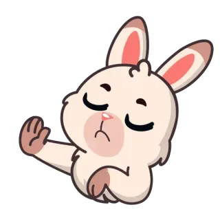 ✋ кролик, зайчик, милый, животное, наклейка, жест рукой telegram sticker