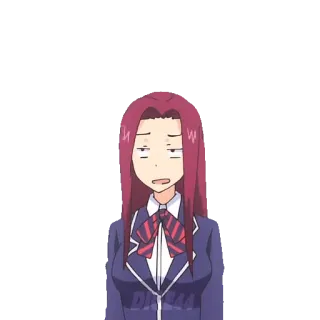 🤤 Anime, Ragazza, Uniforme scolastica, Capelli rossi, Espressione telegram sticker