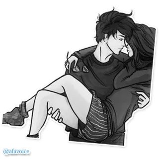 💞 @afavoice para, romantyczny, przytulanie, miłość, kreskówka, uczucie telegram sticker